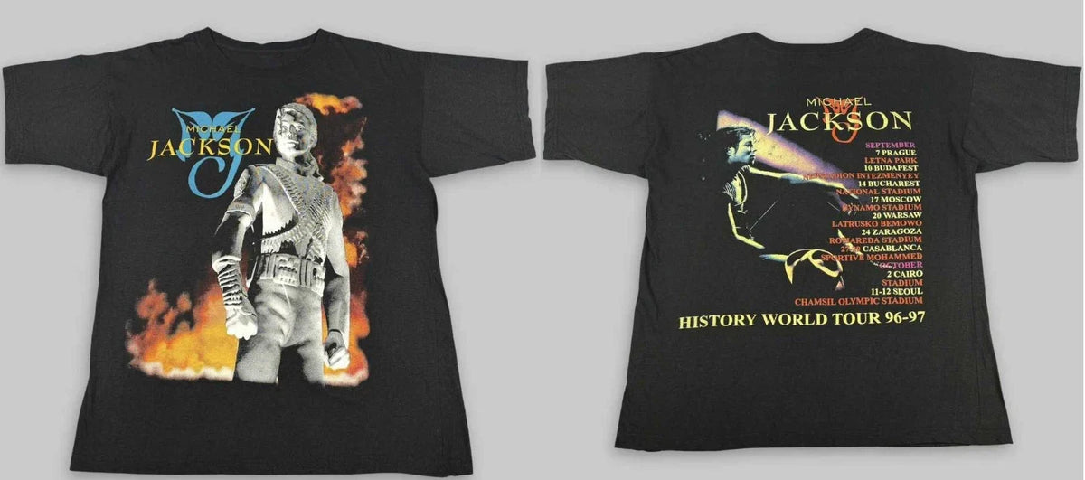 Michael Jackson Vintage 1996 Michael Jackson History Rare Euro Tour T Shirt Unisex