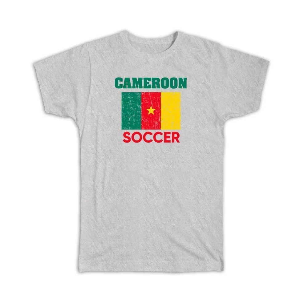 Gift : Cameroon Distressed Flag Soccer Football Team Cameroonian Country Unisex