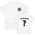 USA Badge football T Shirt, Personalised football Tee,Custom Name and Number Top Unisex