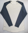 BYLT Basics Drop Cut Lux Raglan Tee Men's L Cream Green Long Sleeve Stretch Unisex