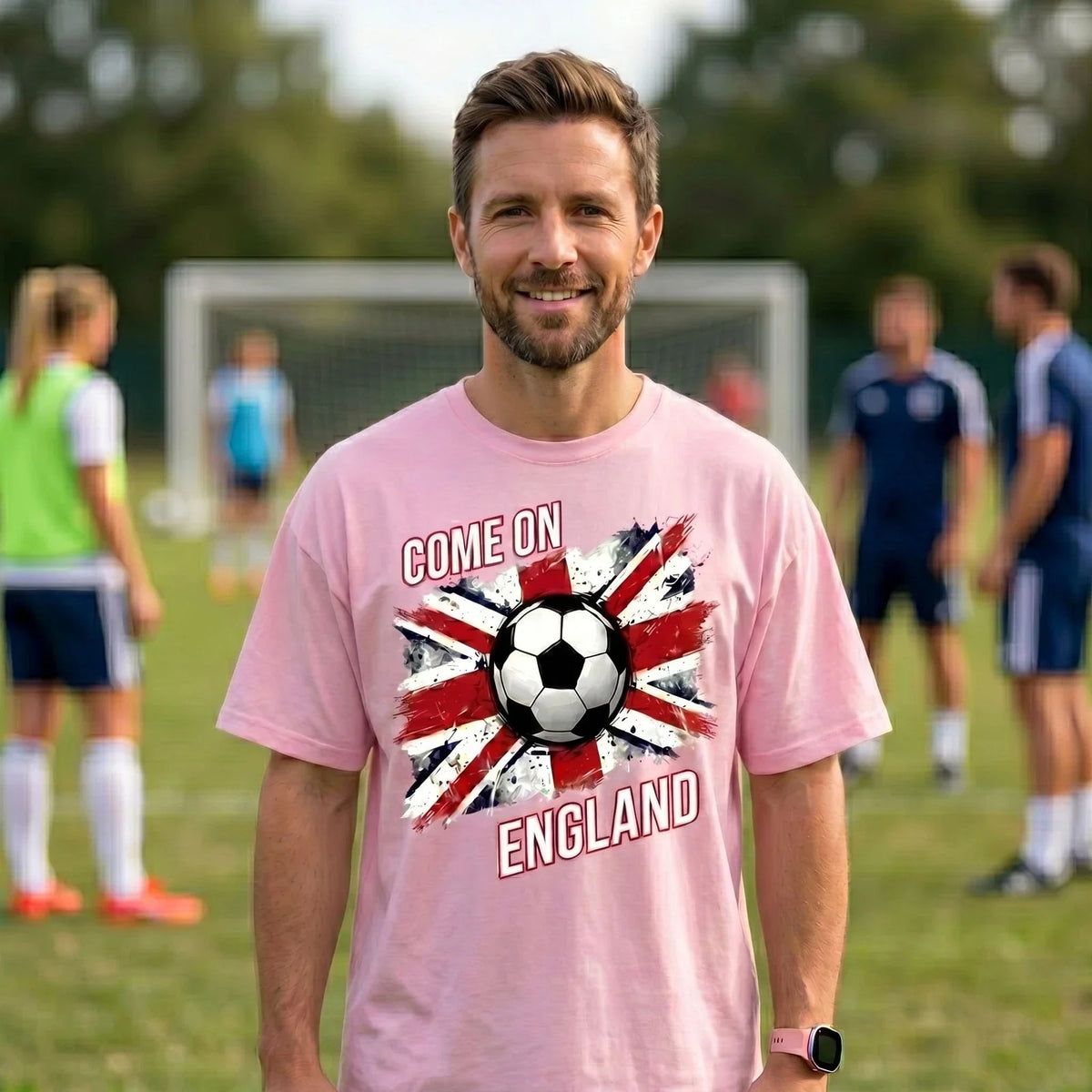 Come On England Football T Shirt Union Flag Supporter Gift Unisex