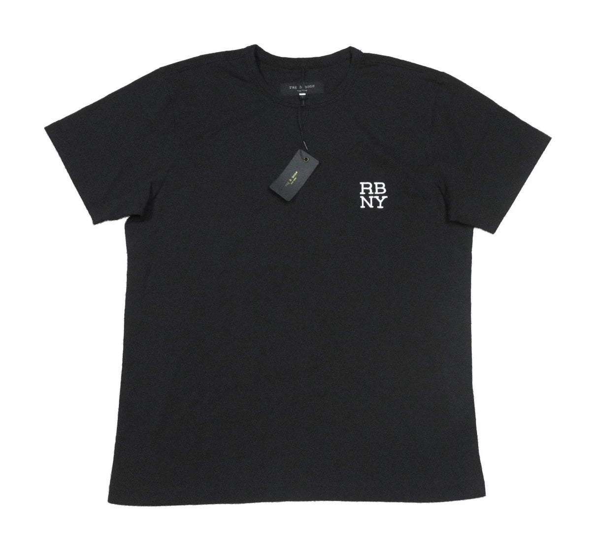 rag & bone Men's Black Monogram Logo Graphic Short Sleeve L Unisex