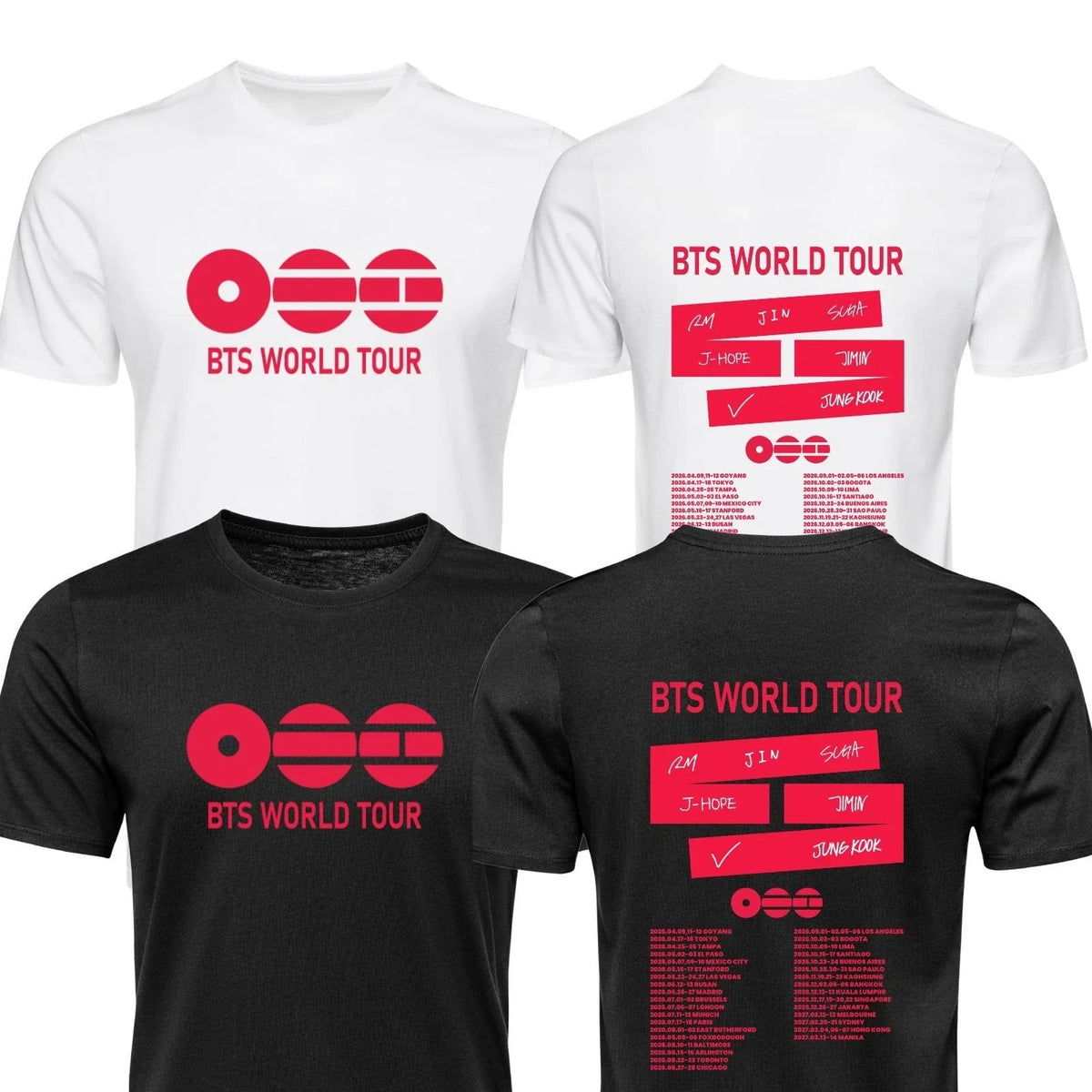 BTS T Shirt World Tour 2026 Inspired Kpop Concert Unisex Adults kids tee Tops Unisex
