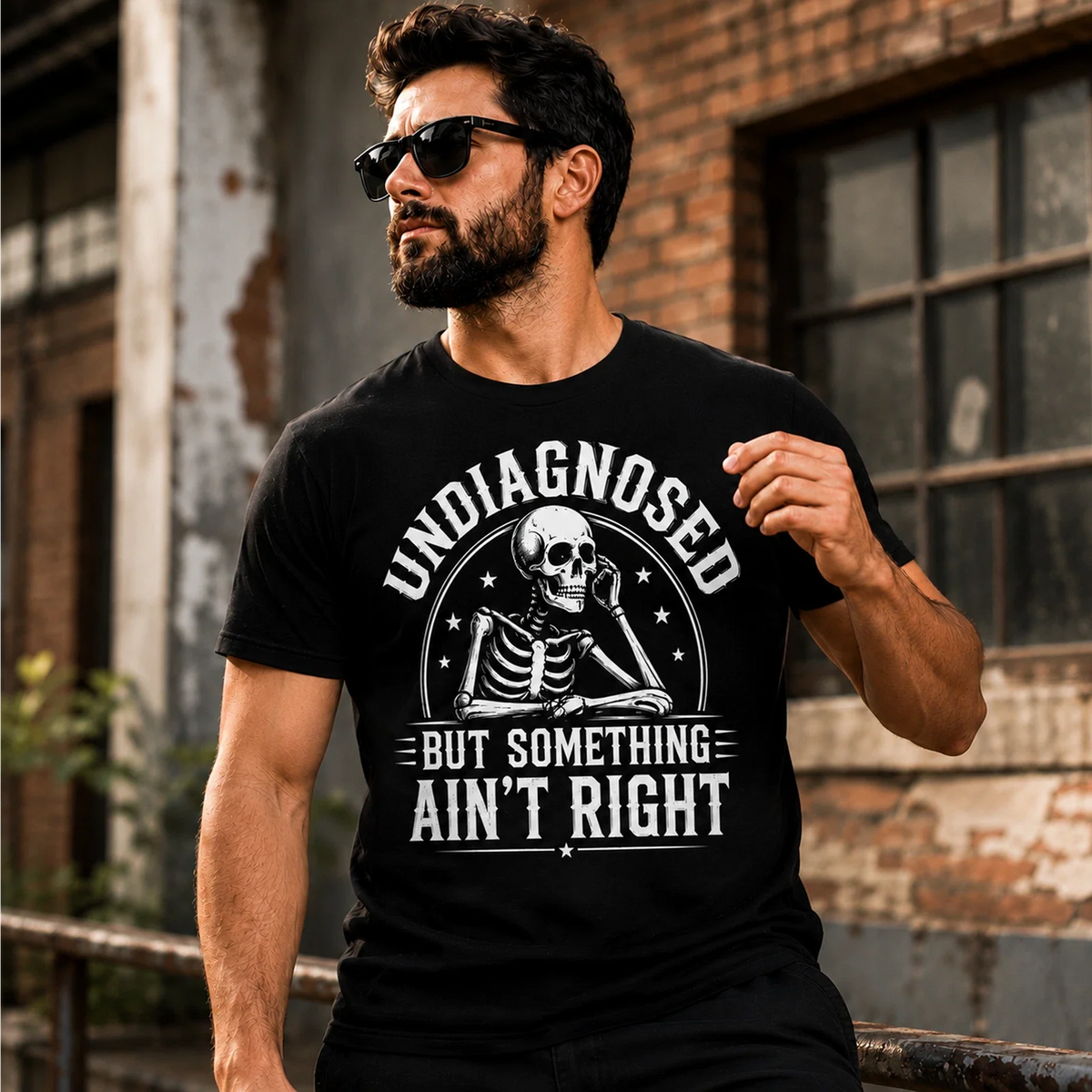 Undiagnosed But Something Ain't Right T Shirt, Funny Skeleton Tee Unisex