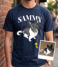 Custom Pet Photo Shirt Personalized Dog Portrait Tee With Name Funny Dog Dad Gif Unisex