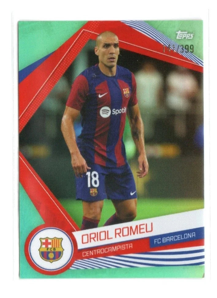Topps FC Barcelona Fan Set 2023 AQUA REFRACTOR BAR-12 Oriol Romeu #141/399 Unisex