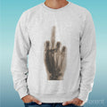 Lightweight Men's Grey Sweater "Hand F*CK Funny X-Ray" Unisex
