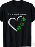 I'M A Simples Woman Loves Weed Coffee And Dog Funny Creative Graphic same Unisex