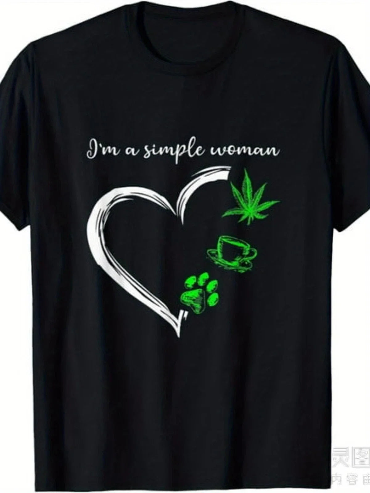 I'M A Simples Woman Loves Weed Coffee And Dog Funny Creative Graphic same Unisex