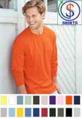 Hanes 5186- Long Sleeve Beefy-T shirt 100% Ringspun Cotton S-3XL Ribbed cuffs Unisex