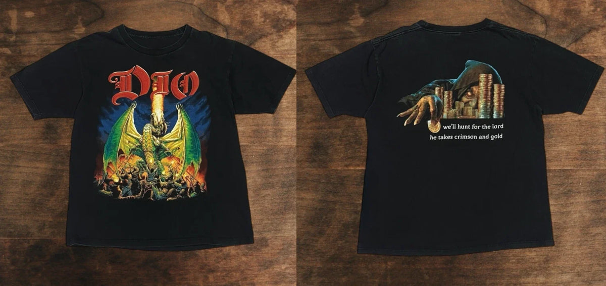 2002 Dio Killing The Dragon Vintage Double Sided Metal Graphic Tee Unisex