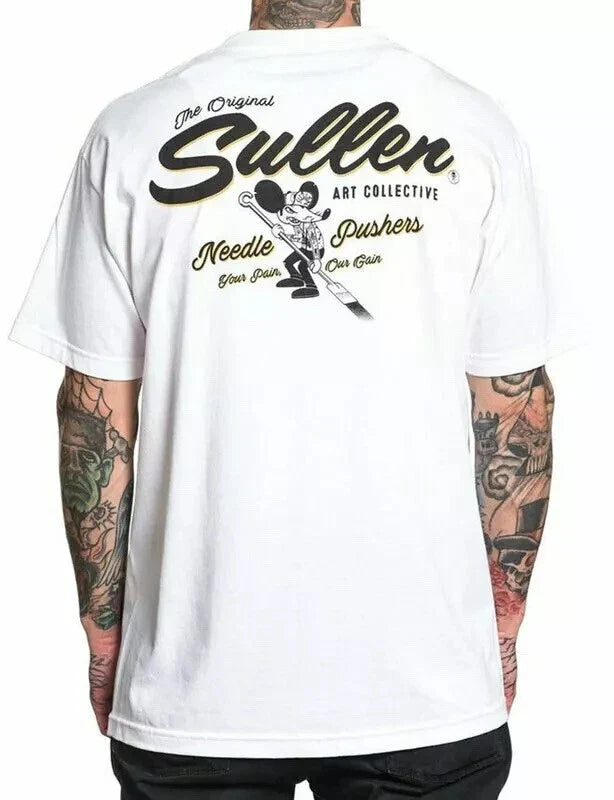 Sullen Men's CHEEZY-E Tattoos Urban Skull Premium Quality White Unisex