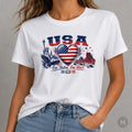 USA t shirt football 2026 fan flag eagle Heart soccer top art America tee gift Unisex