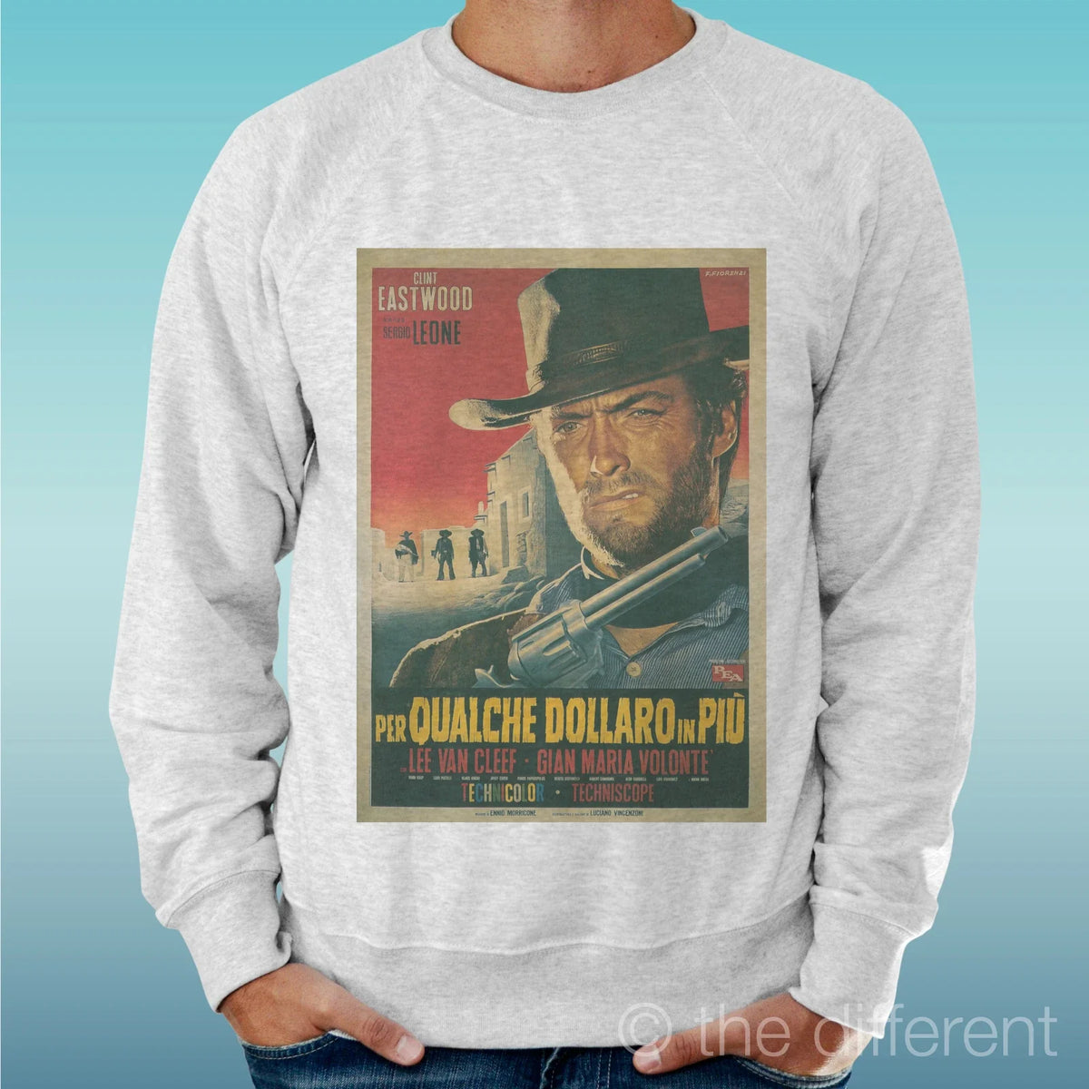 Felpa Man Light Sweater Light Grey " Qualche Dollaro Up Movie " Unisex