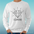 Felpa Man Light Sweater White " Diamond Style " Road To Happiness Unisex