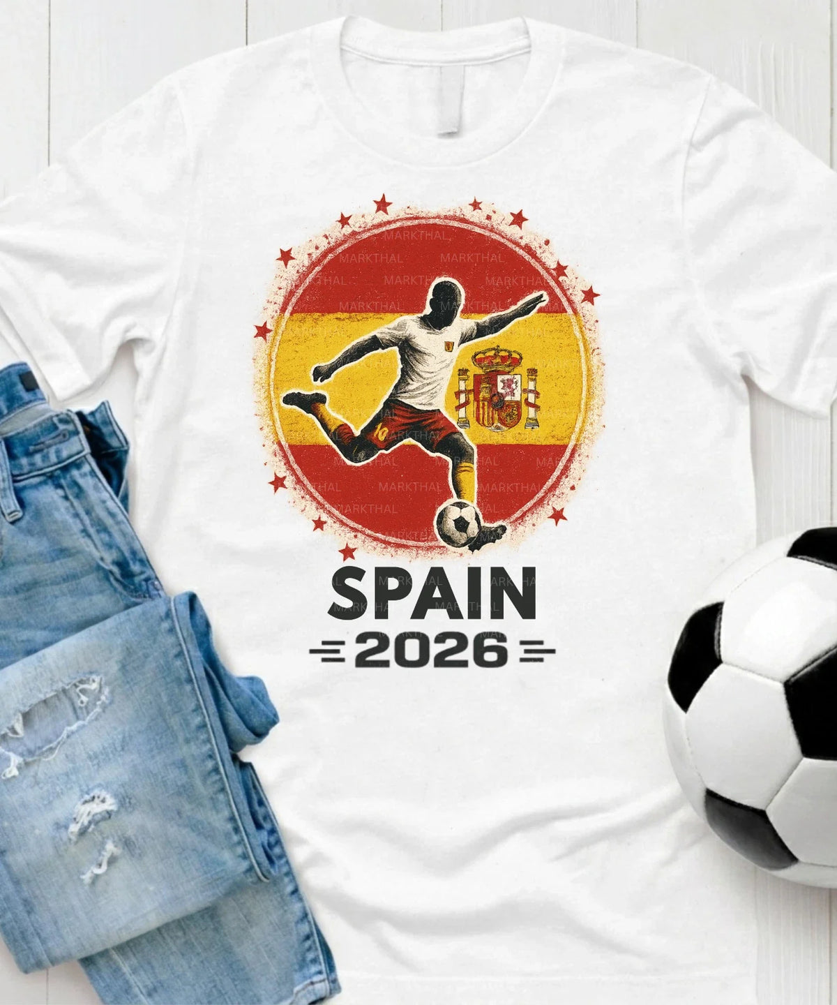 Spain 2026 World Soccer TShirt Futbol Shirt Spanish Flag Tee Gildan Unisex Unisex