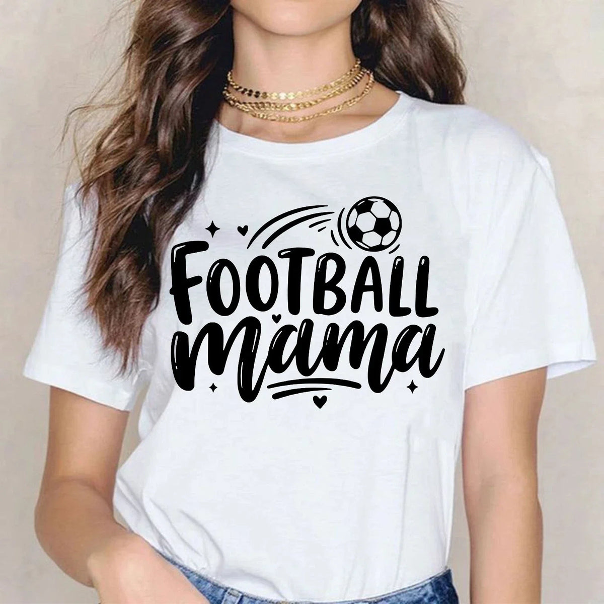 Football Mama Latest Soccer Lovers Lady Printed Graphic Gift Women's Top Unisex