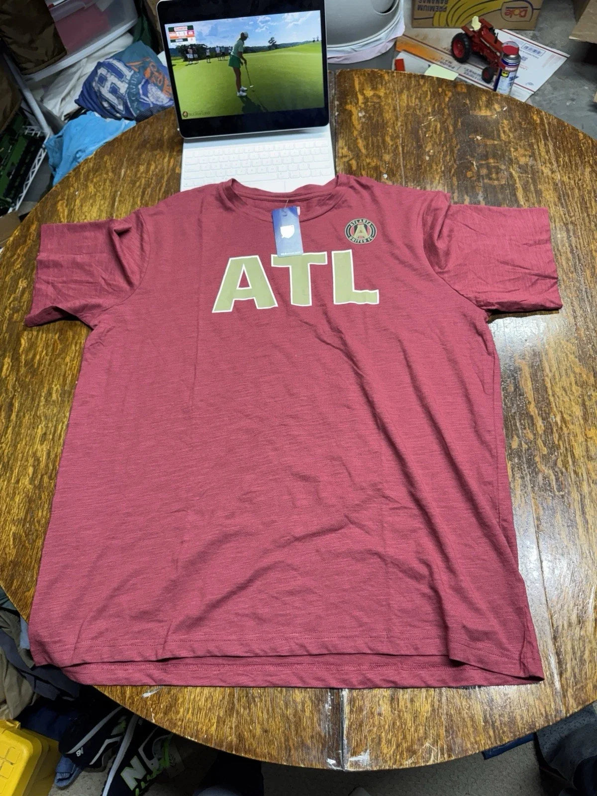 Atlanta United FC MLS TShirt Adult 2XL Maroon Gold ATL Soccer Jersey Top New Unisex