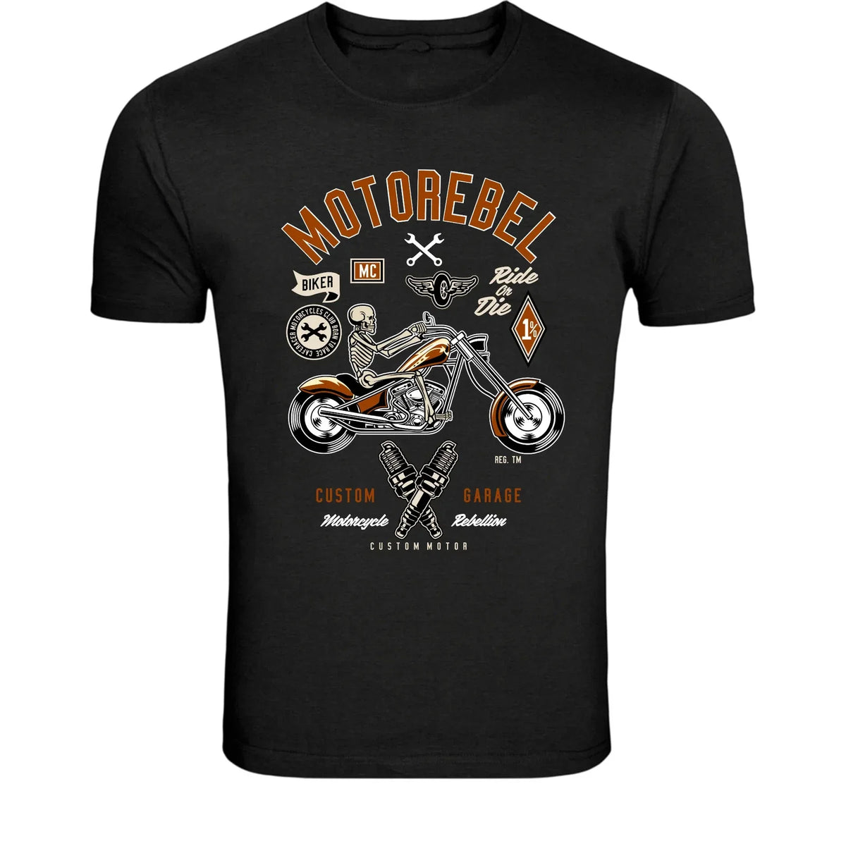 Motorebel Skeleton Biker Ride Or Die - Custom Motorcycle Unisex