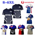 Australian Flag Tops Tees Short Sleeve Breathable Australia Day Summer Unisex