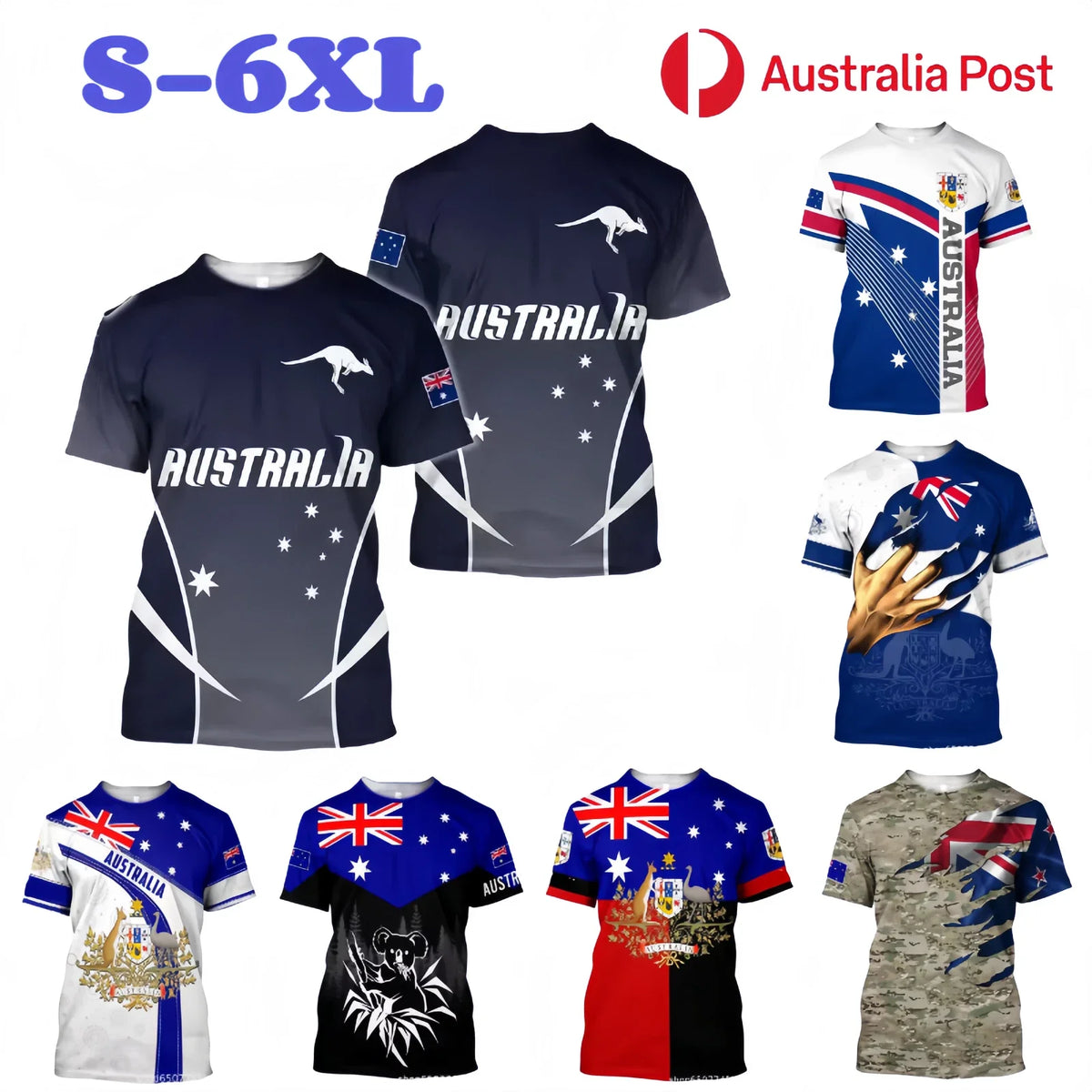 Australian Flag Tops Tees Short Sleeve Breathable Australia Day Summer Unisex