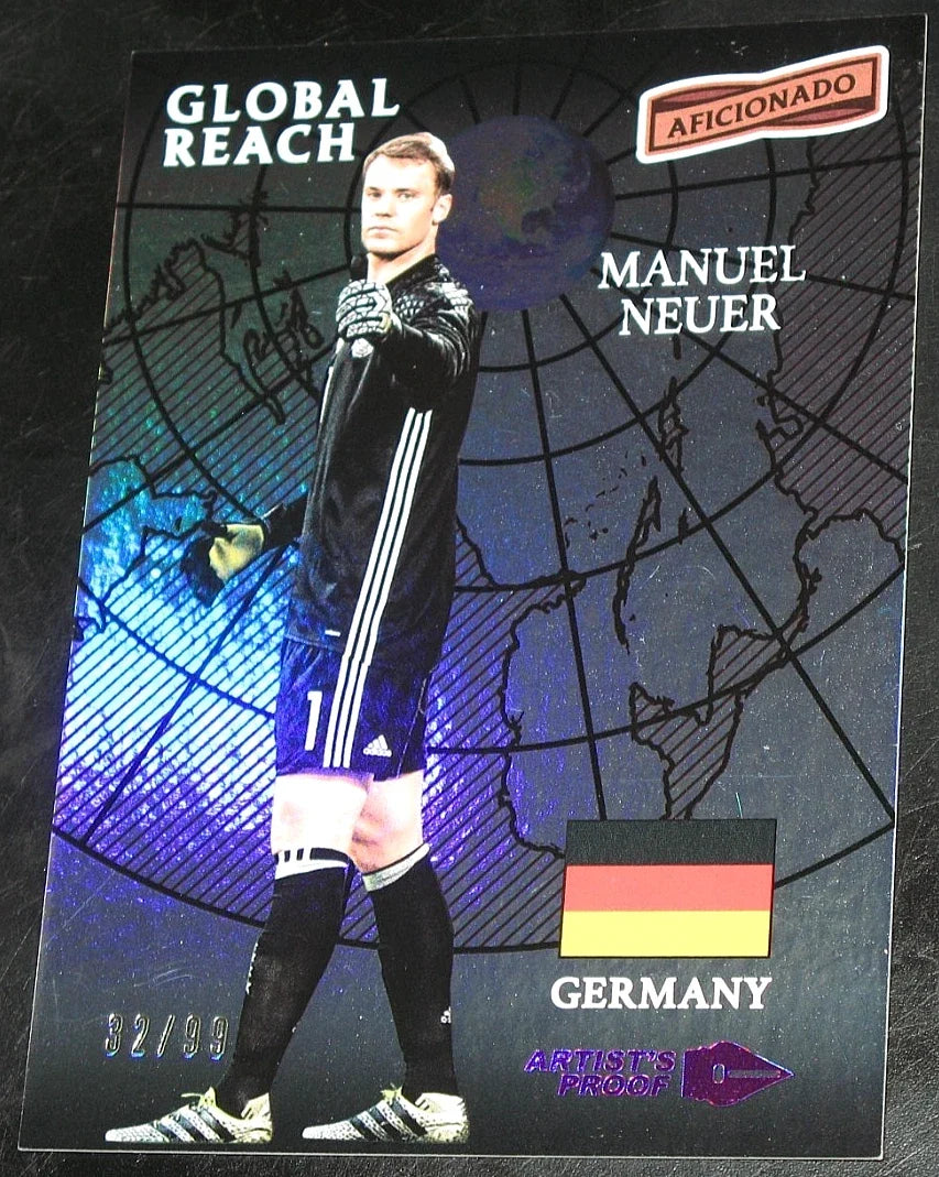 2016-17 Aficionado Manuel Neuer Global Reach Artist's Proof PURPLE # 32/99 2017 Unisex