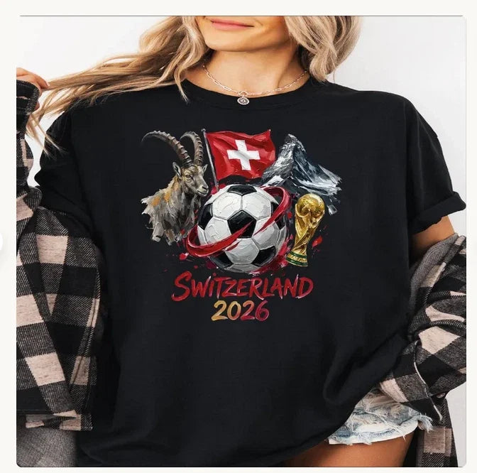 Switzerland 2026 Shirt, World Cup Soccer Tee, Swiss Flag Football Unisex