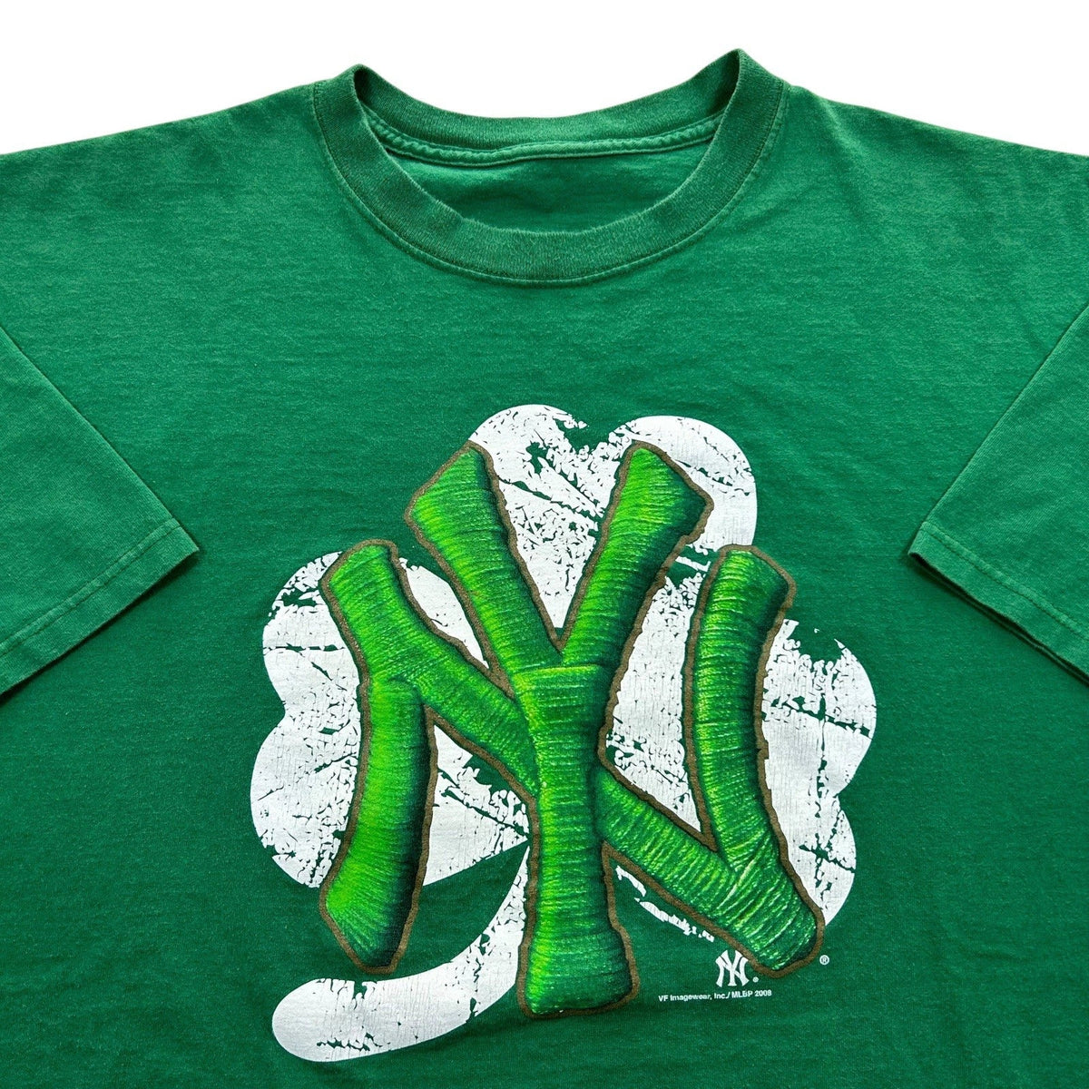 y2k New York Yankees Green St. Patrick's Day Clover Graphic Shirt Men's Size 2XL Unisex