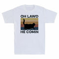 Shirt Cat Black Funny Cat Oh T Vintage Sleeve Lawd Chock He Men's Short Comin Unisex