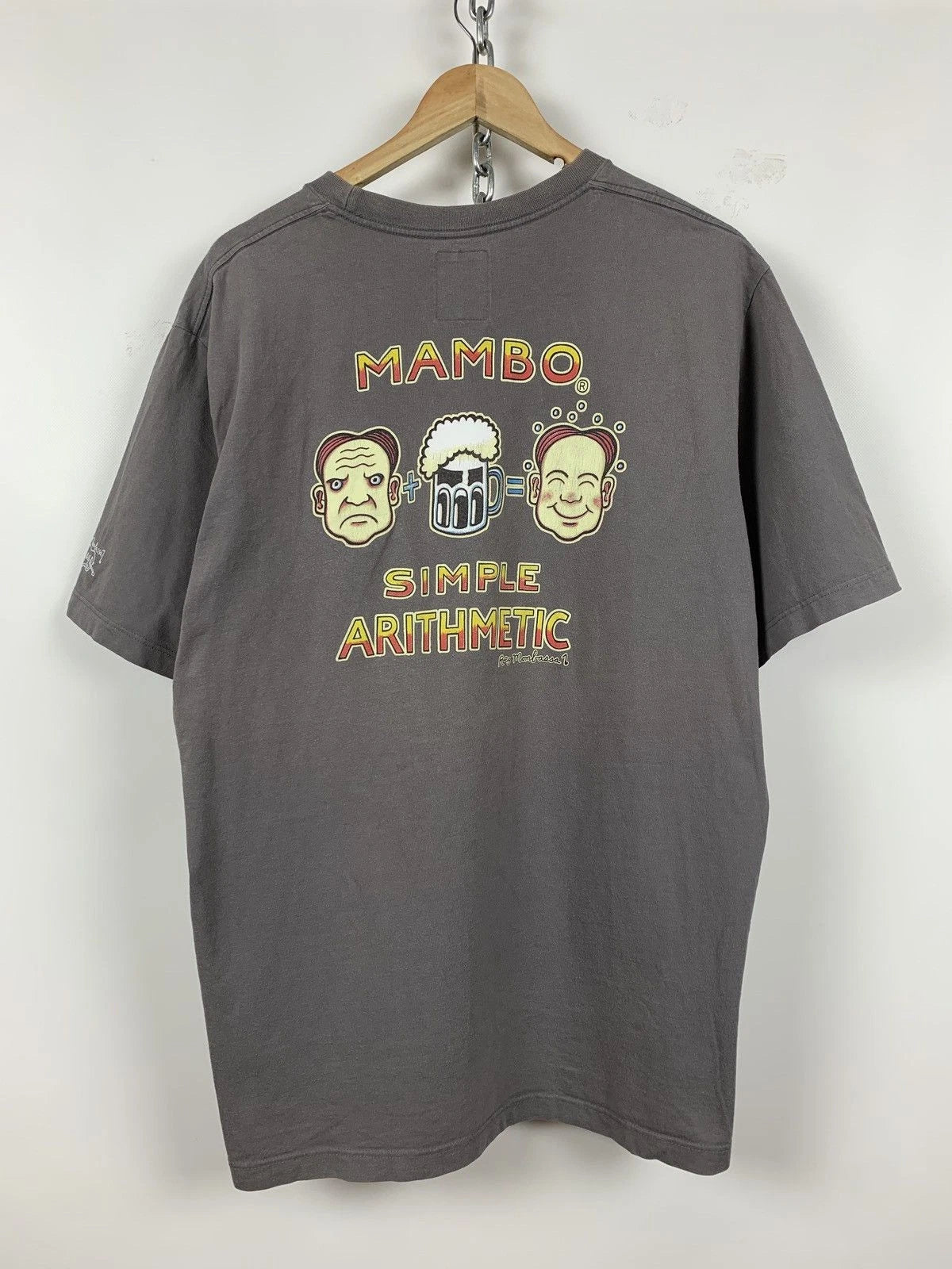 Vintage Mambo Simple Arithmetic Faded Grey Size XL Unisex