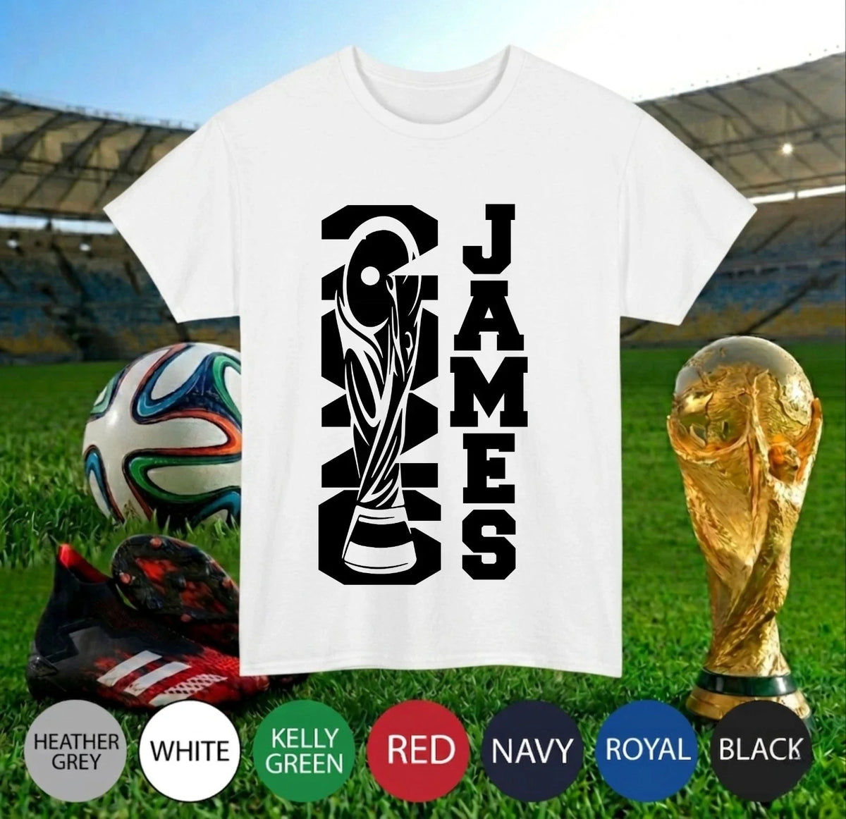 personalized James - Football Fan Shirt Gift Soccer Lover Sports Tee Top Unisex