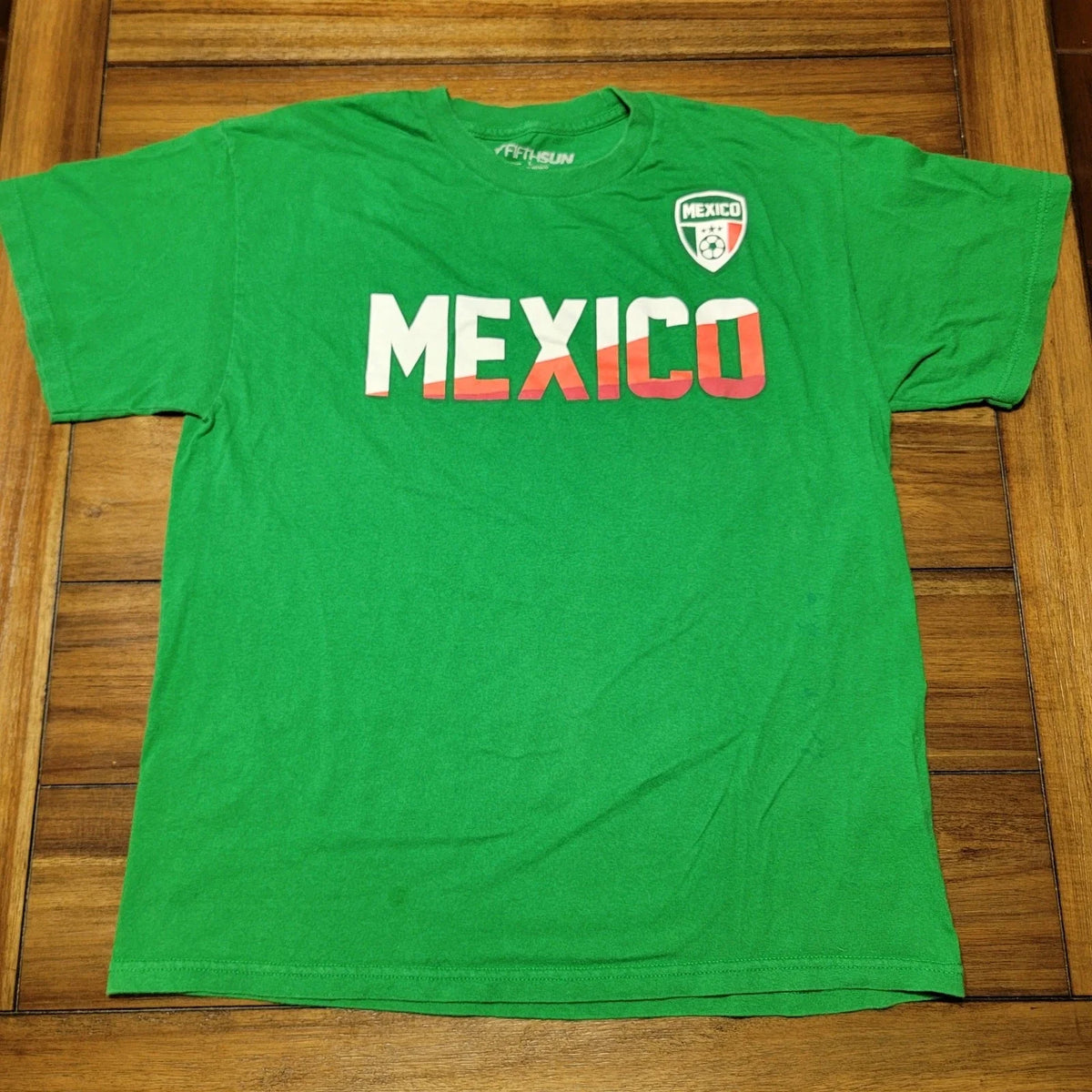 Mexico National Soccer Team Fan Unisex Green Tee (V Fifth Sun) - Size Large Unisex