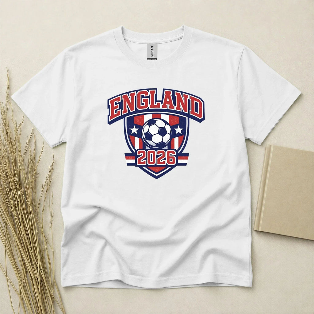 England 2026 Football Fan T Shirt Soccer Supporters Gildan Cotton Family Top Unisex