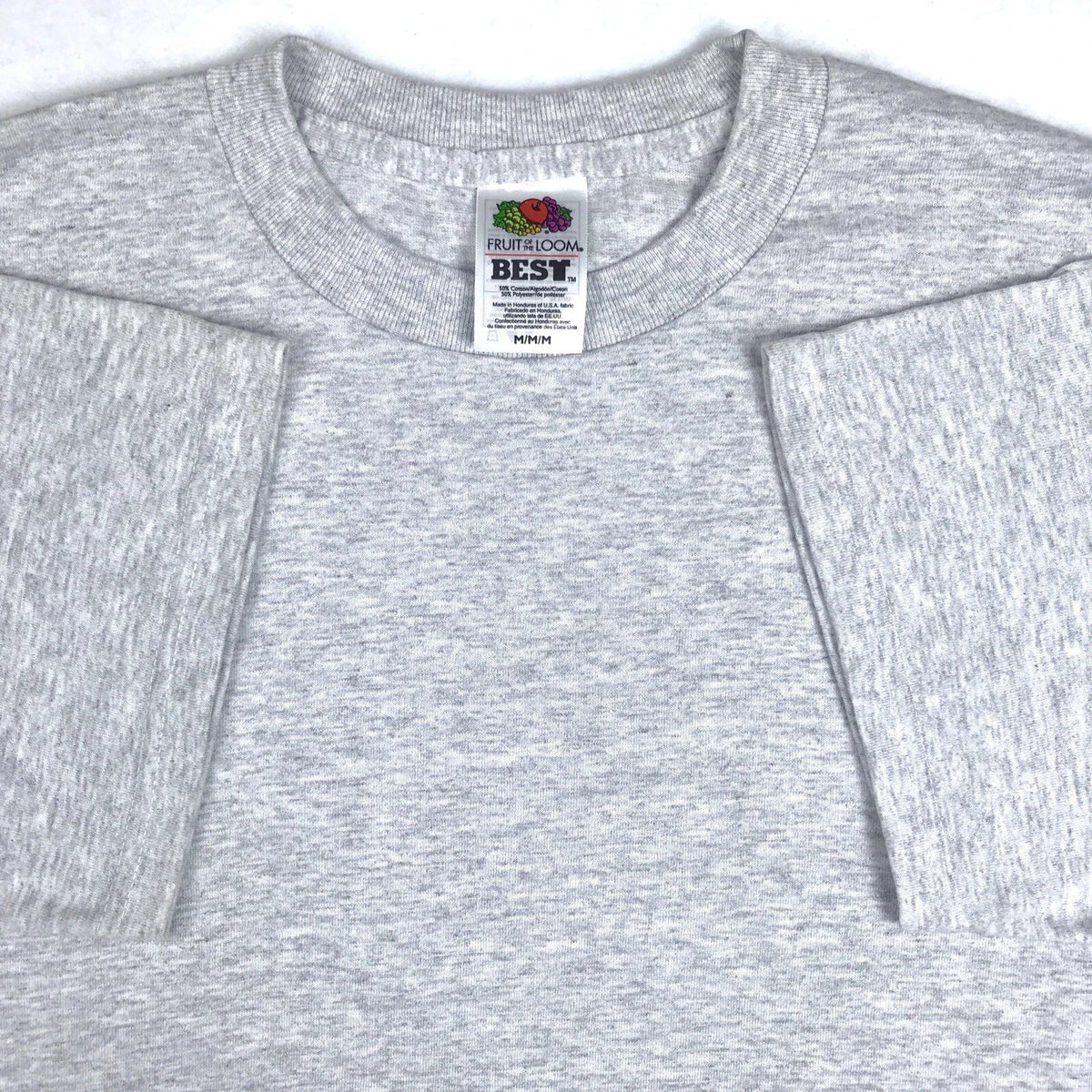 NOS vintage 90s BLANK GRAY MEDIUM fruit of the loom soft thin beach surf Unisex