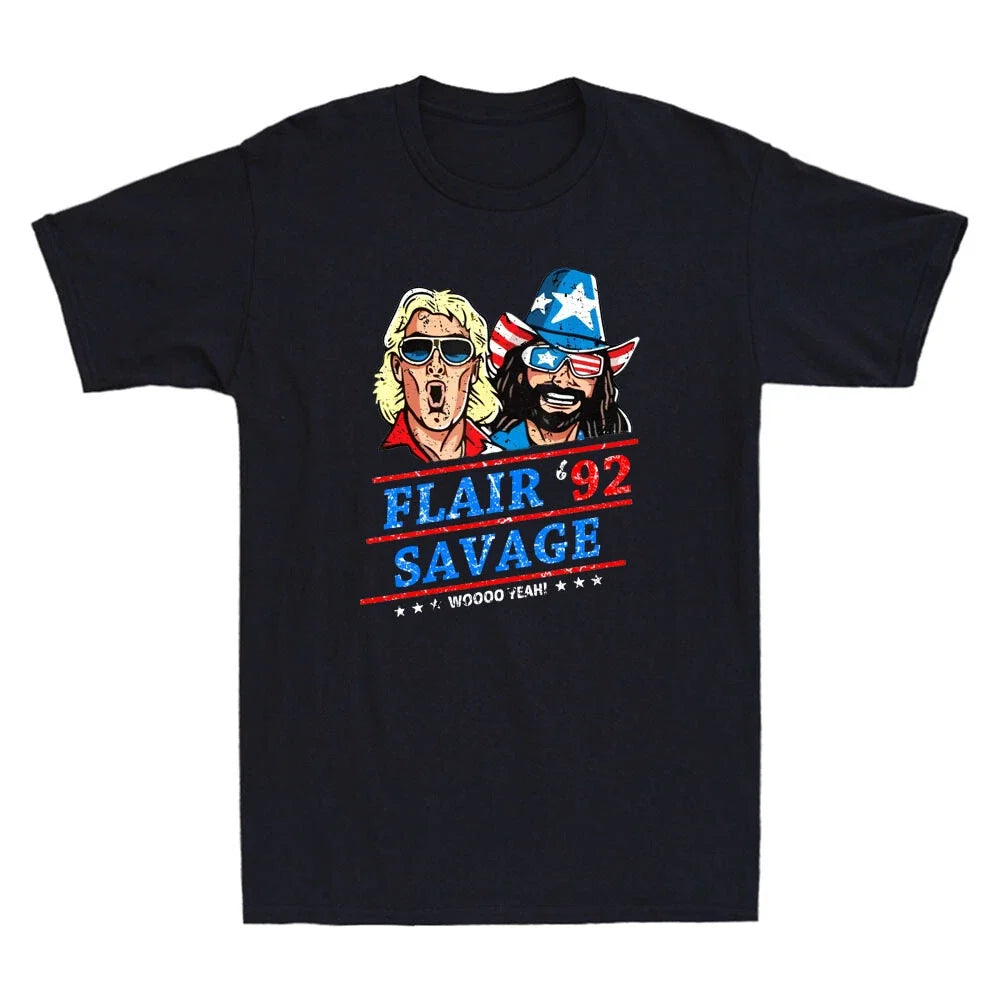 Flair and Macho Man Randy Savage Woo Yeah Funny Wrestling Vintage Men's Unisex