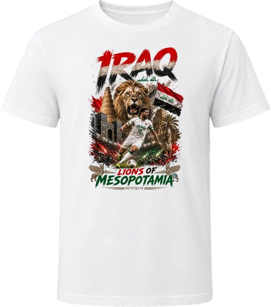 Iraq Lions of Mesopotamia Soccer Football 2026 National Pride T Shirt Unisex