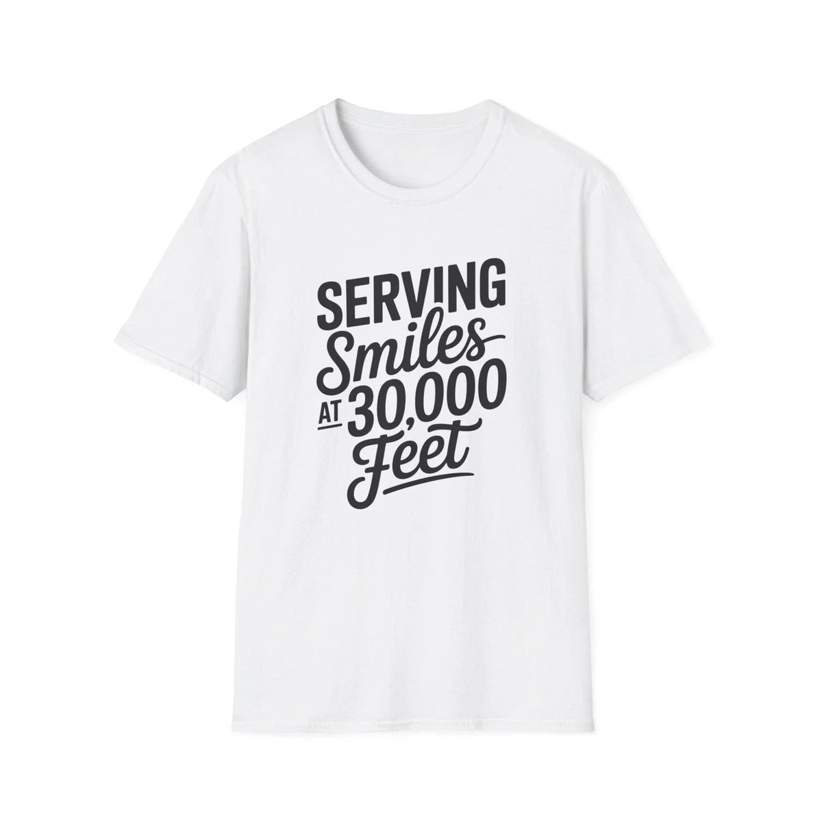Serving Smiles Flight Attendant Tshirt Gift, Cute Flight Stewardess Graphic Tee Unisex