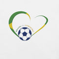 Soccer White Wet Brazil Heart Embroided World Cup Premium Tee Shirt 2026 Unisex