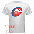 24 Hours Fitness Gym Men's White Size S to 5XL Unisex