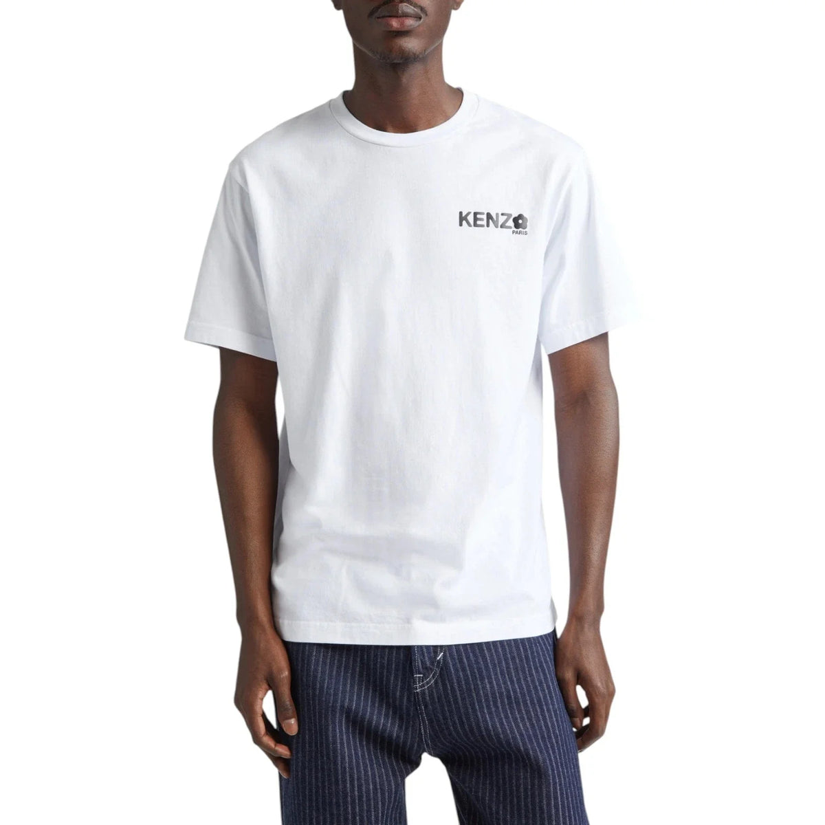 KENZO Mens T Shirts Boke Flower Logo Soft Cotton Short Sleeve Jersey White Unisex