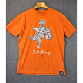 Muerte Graphic Tee Mens XL Orange Hipster Get Money Hustle Daily Cherub Angel Unisex