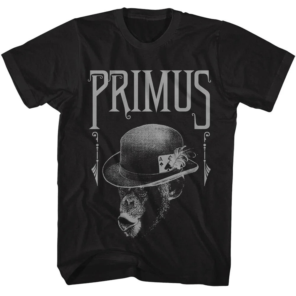Primus Funk Metal Band Monkey Bowler Hat Ace Of Spades Men's T Shirt Music Merch Unisex