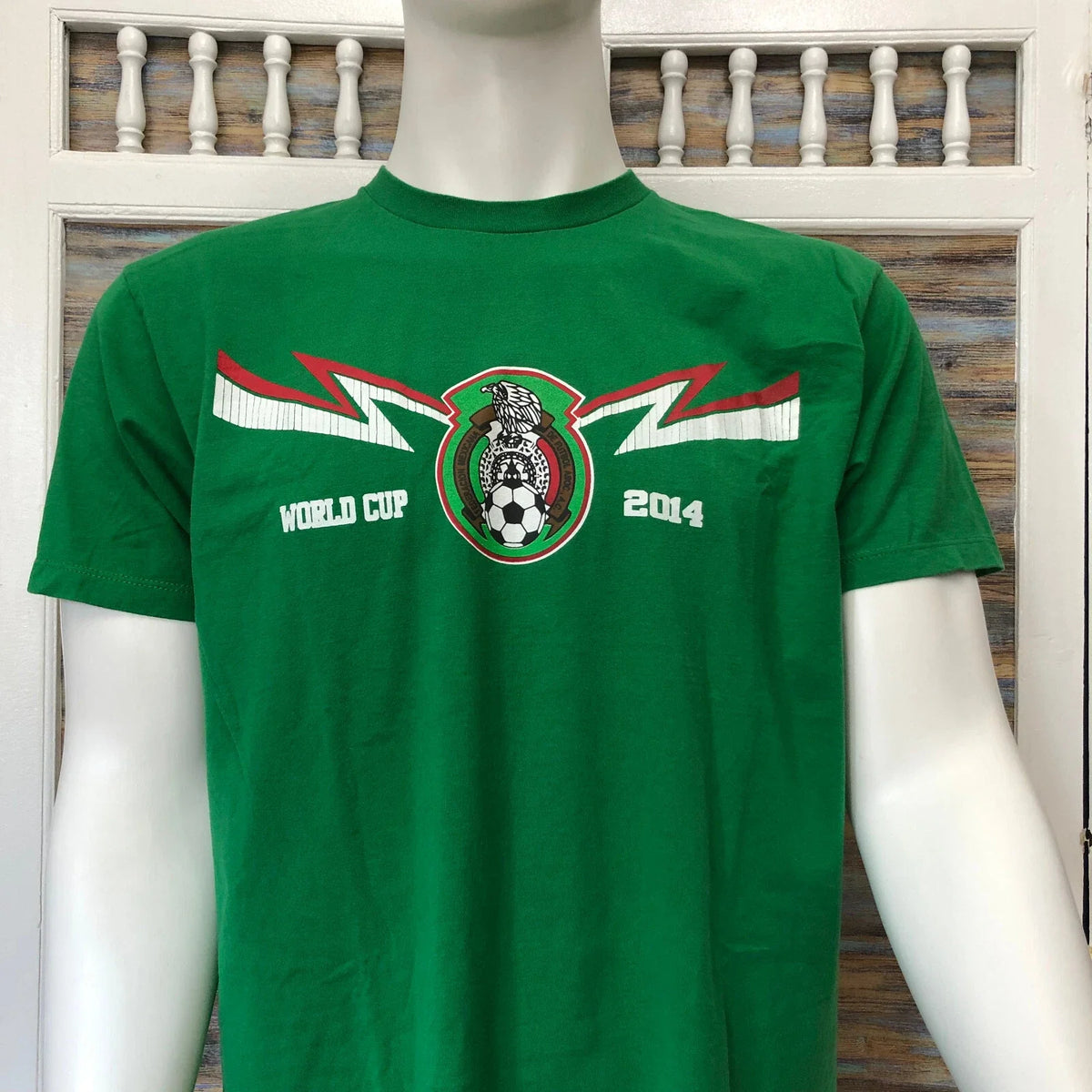 Mexico Mens T Shirt 2014 World Cup Soccer Futbol Size L Green Unisex