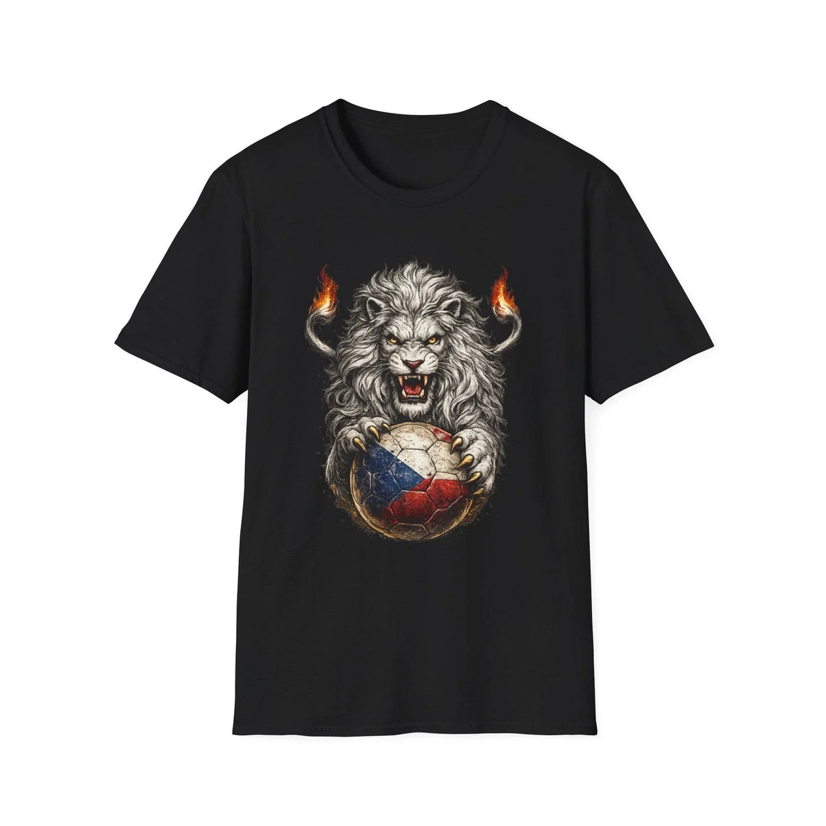 Lion Czech Soccer Ball Czech Flag Football Fan Graphic Tee Unisex