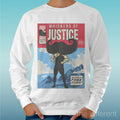 Felpa Man Light Sweater White " Mr.Mustache Balloon " Road To Happiness Unisex