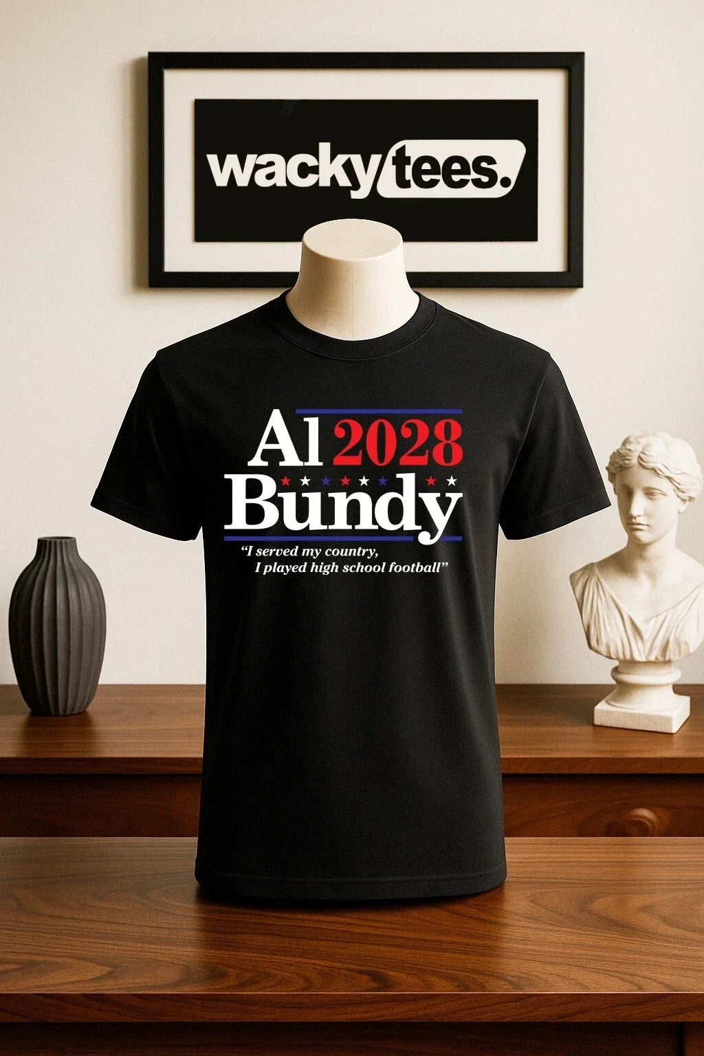 Al Bundy 2028 Campaign Parody Married with Children 80s 90s Graphic Tee Shirt Unisex