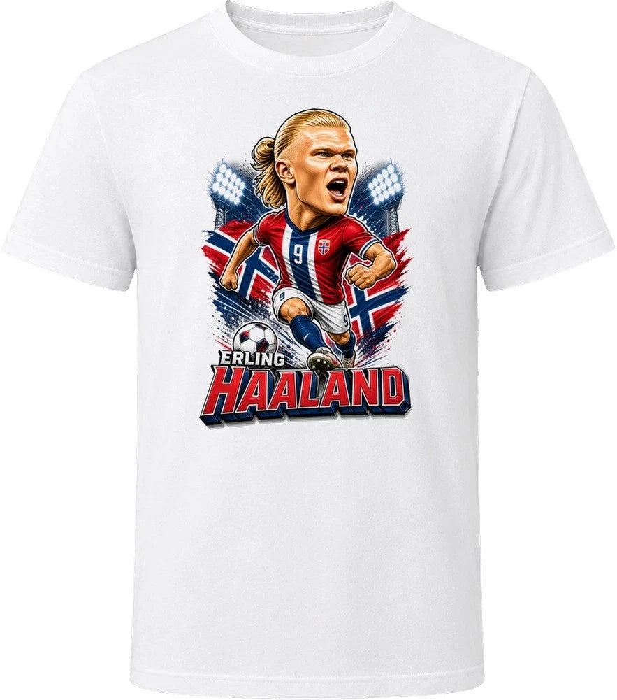 Erling Haaland, Norway Caricature Soccer 2026 T Shirt Unisex