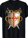 Armor of God Ephesians 6:11 Christian , 100% Cotton, Casual Crew Neck, Sl Unisex