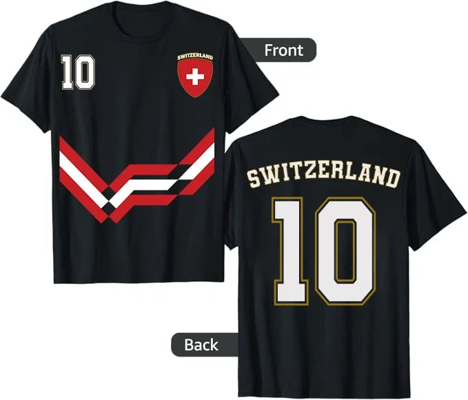 Switzerland Soccer Tee, Switzerland Number 10 Soccer Swiss Soccer 2026 Shirt Unisex