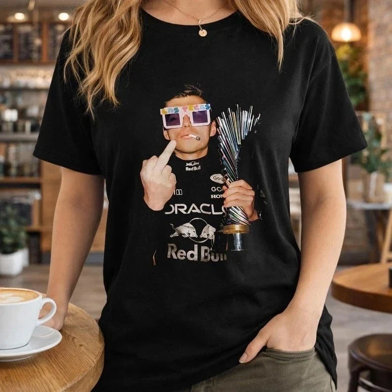 Max Ver $tappen Middle Finger Las Vegas GP Shirt ,Retro Distressed Graphic Tee Unisex
